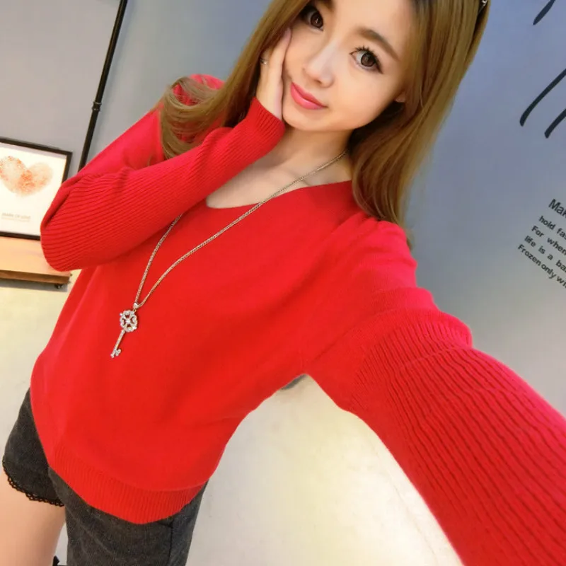 2023 Spring Warm Cashmere Sweaters Women Autumn Elgant Fashion V-neck Loose Pullover S-4XL Plus Size Batwing Sleeve Knitted Tops