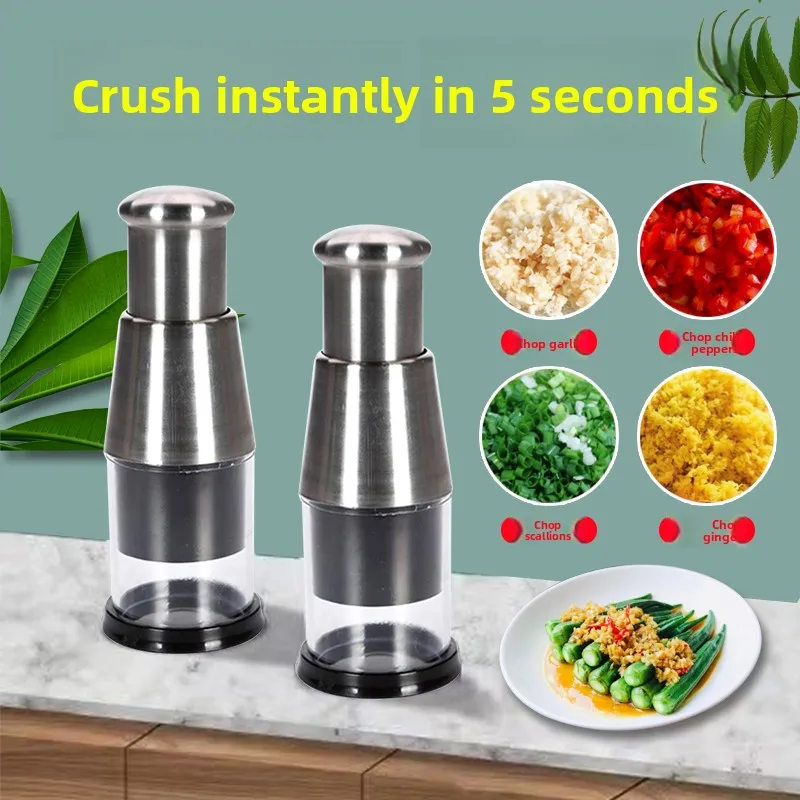 

Многофункциональный кухонный инструмент из нержавеющей стали для измельчения чеснока и лука, новинка, металлический материал, умный кухонный инструмент для приготовления пищи...