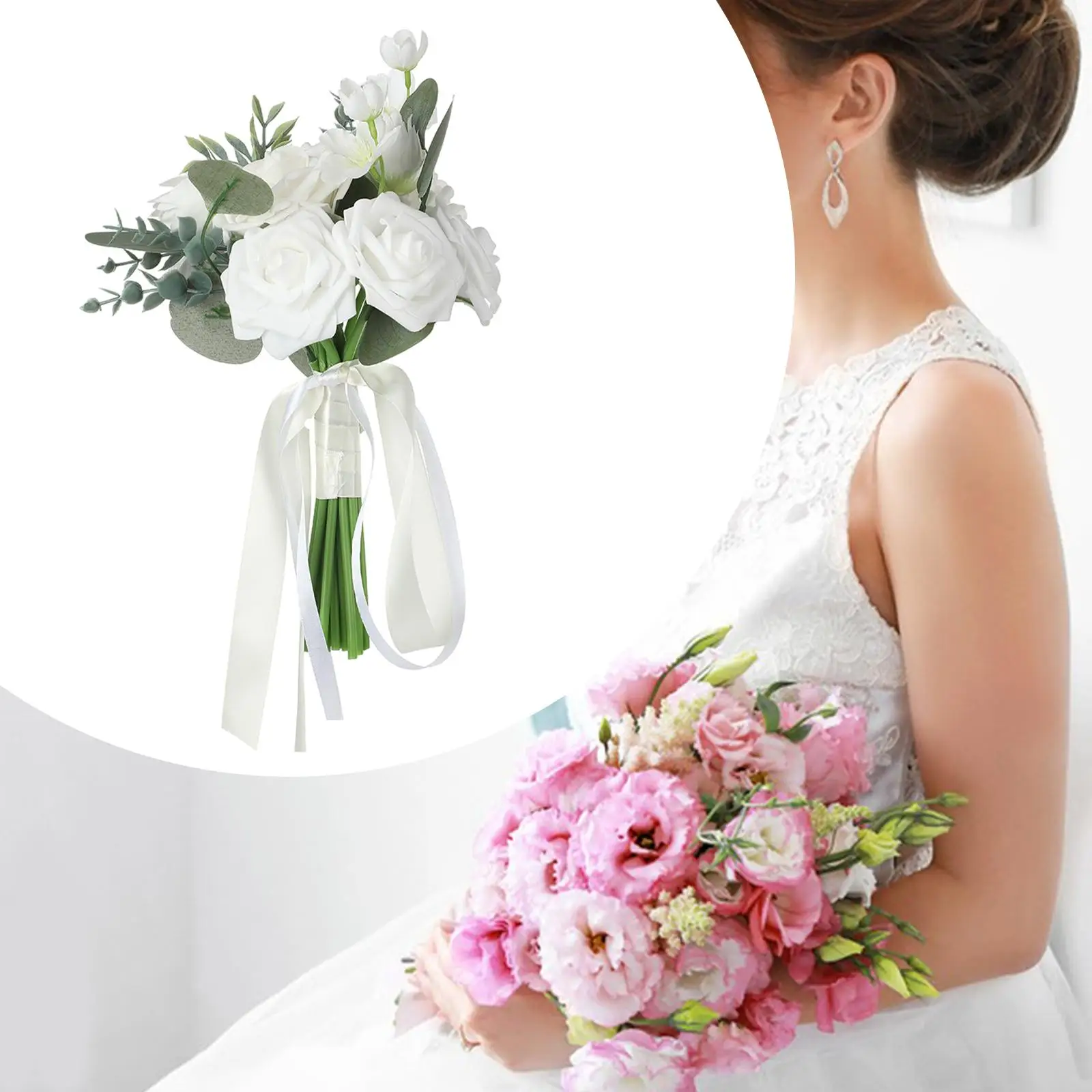 Wedding Bouquet Artificial Flowers Wedding Throw Bouquet for Confession Party Festival Ceremony Anniversary Wedding Centerpieces