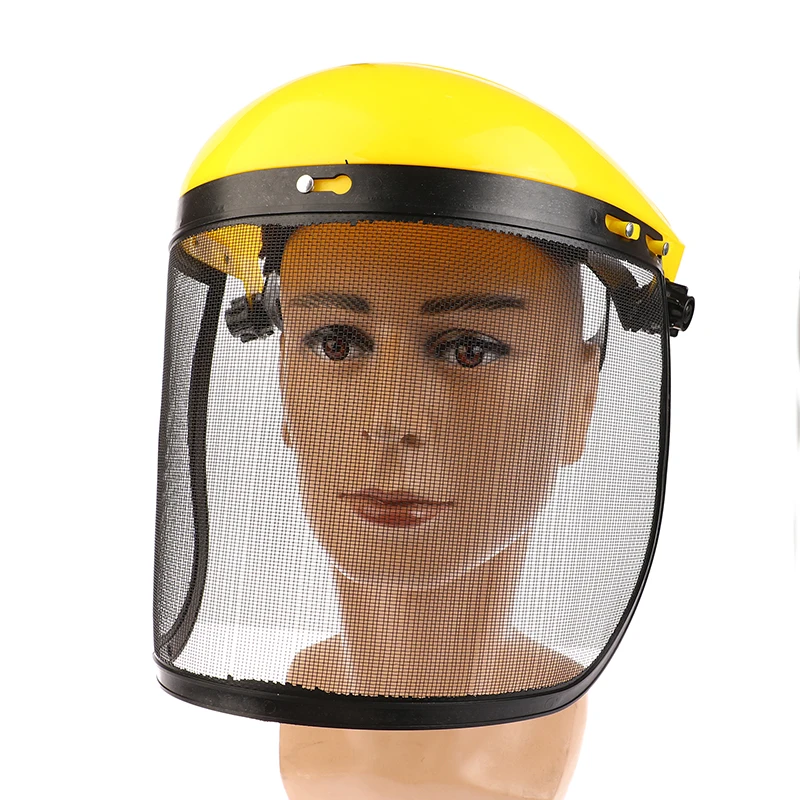 Logging Brush Cutter Forestry Protection Garden Grass Trimmer Protective Safety Helmet Hat With Full Face Mesh Visor