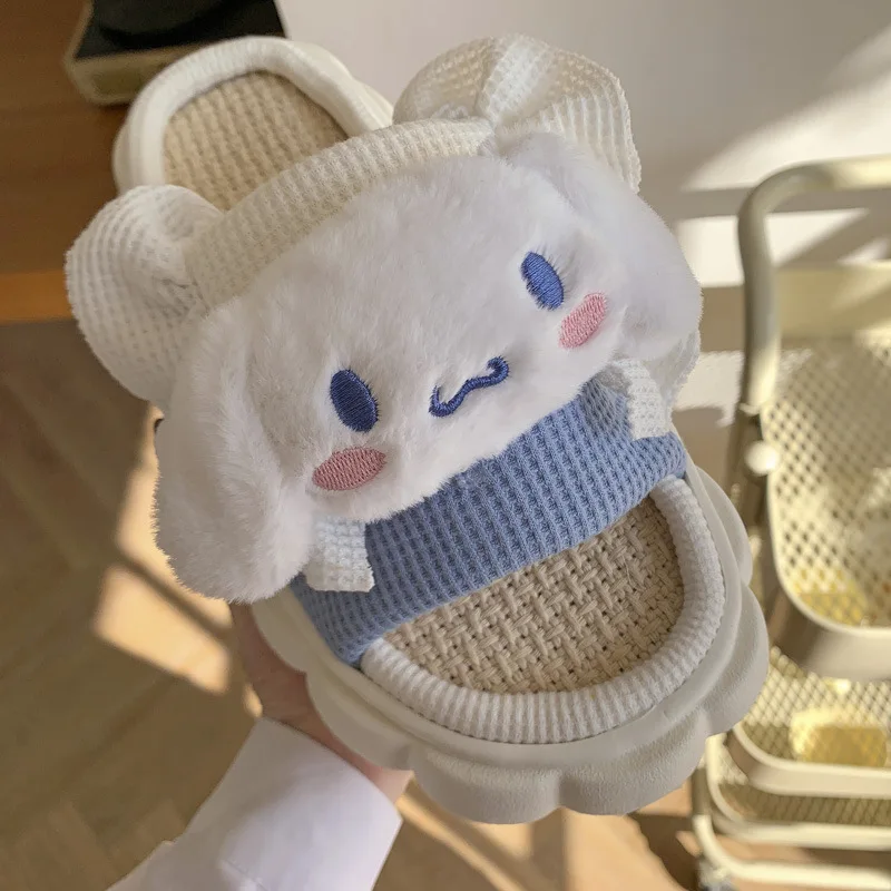 Sanrio Home Slippers Hello Kitty Kuromi Indoor Four Seasons Slippers Women Anti-Sli Shoes Cartoon Comfortable Breathable Shoes