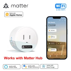 Matter Smart Socket WiFi Mini US Smart Plug Home Appliance Outlet APP Control Supports Homekit Alexa Google Home SmartThings Hub