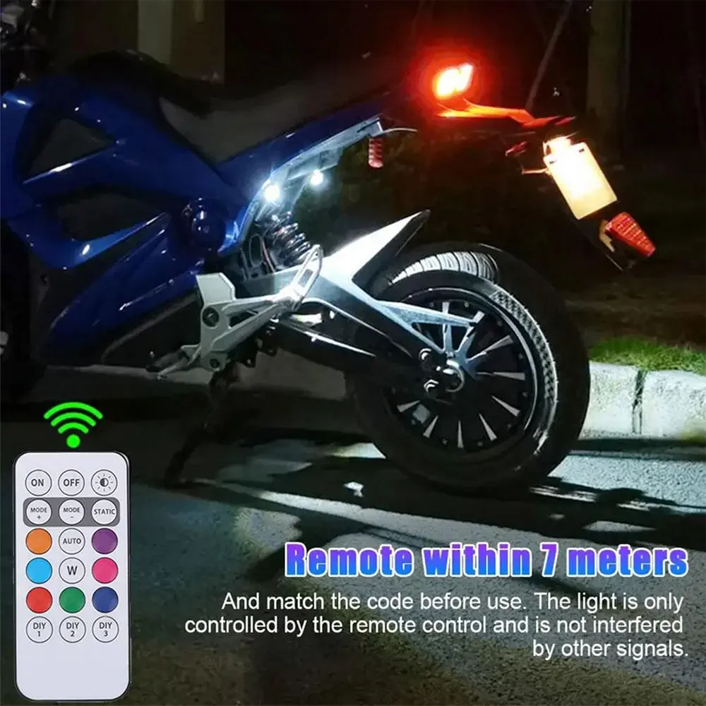 1-10PCS Motorcycle LED Aircraft Strobe Lights Drone Anti-collision Warning Lamp Flash Indicator With Wireless Remote Control