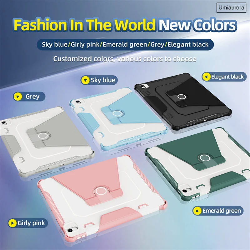 

For IPad 10 11th A16 12th A19 Mini A17 Pro 11 12.9 Air 10.9 13 inch M2 M3 M4 M5 Flip Smart Tablet Case Stand Strap Rugged Funda