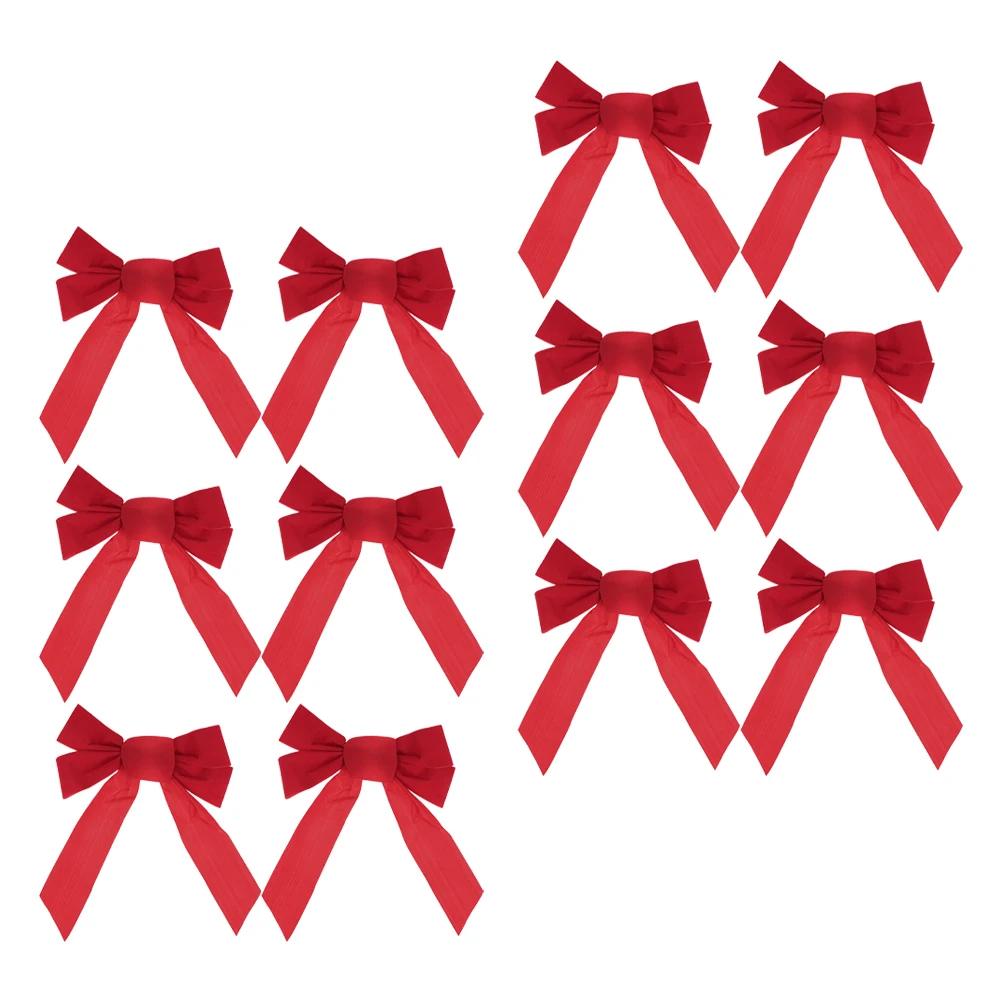 

12pcs Christmas Bowknot Decor Party Supplies Eco-Friendly Reusable Bowknot Ornament For Tree Decoration Festive Holiday Home