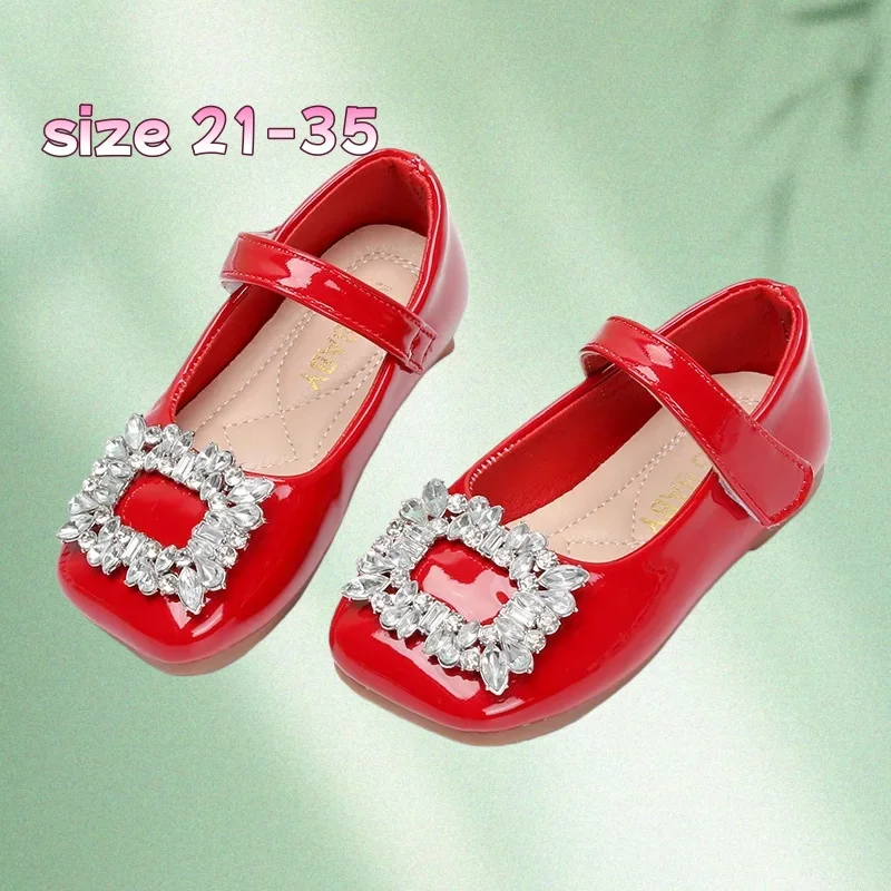 

Girls' Princess Shoes for Children's Girls Cute Shoe Fashion Baby Red Blue Black Low Heel Shoes Size 21-35