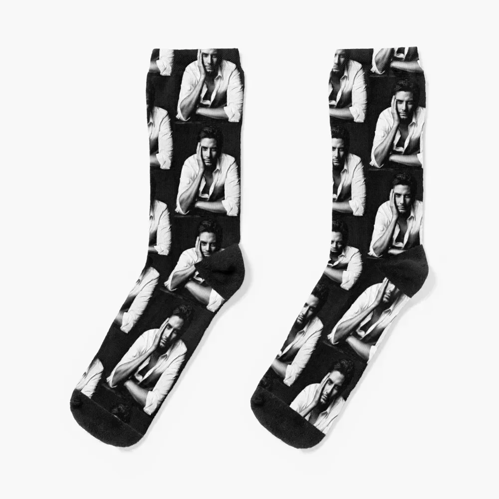 

Ben Barnes Black & White Portrait Socks kawaii funny sock floral Boy Child Socks Women's