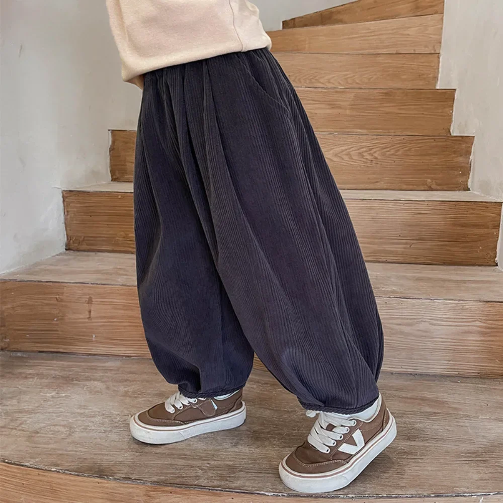 Kid Pant Children Corduroy Pants Fall New Children Bloomers Children Autumn and Winter Haren Pants Long Sports Pants