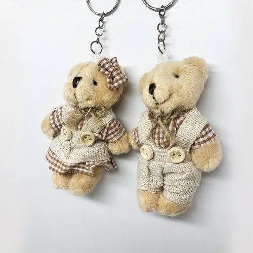 Double Plush The Teddy Bears Keychain Cute Girls Boys Toy teddy bear