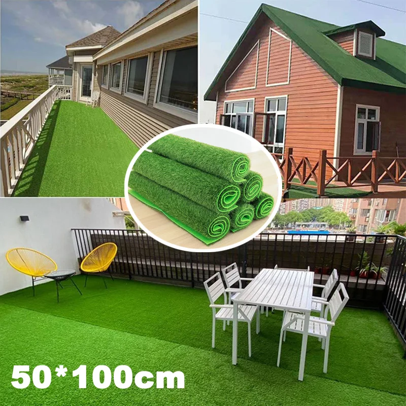 50*100cm sztuczna trawa ogrodowa sztuczna trawa dywan trawiasty balkon dywan podwórko/taras wystrój ogrodnictwo Faux Lawn Roll