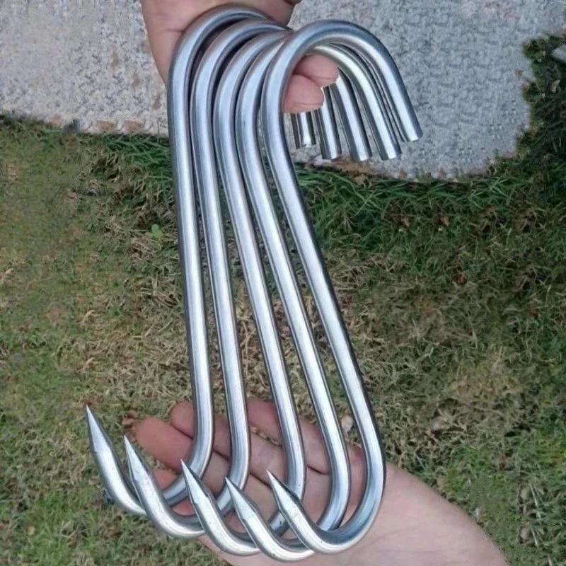 [100kg Heavy Duty] Stainless Steel Meat Hooks Butcher Hooks for Hanging Drying Meat Kitchen slaughterhouse