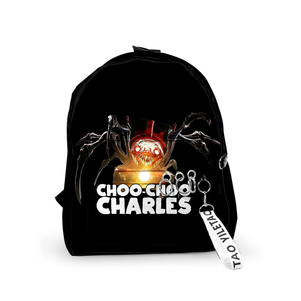 

Hip Hop Popular Choo-Choo Charles Backpacks Boys/Girls pupil School Bags 3D Print Keychains Oxford Waterproof Small Backpacks