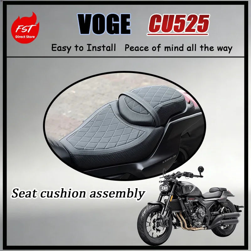 

FOR Waterproof PU Leather Raised Softened Seat Cushion Fit VOGE CU525 Widened Rear Pad All-Weather Riding Accessory