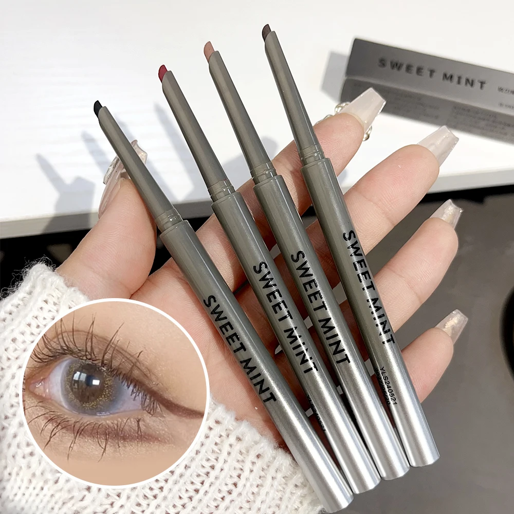 Długotrwały czarny brązowy eyeliner w ołówku wodoodporne wysokie pigmenty matowy gładki leżący jedwabnik Eyeliner długopis żelowy kobiety makijaż oczu