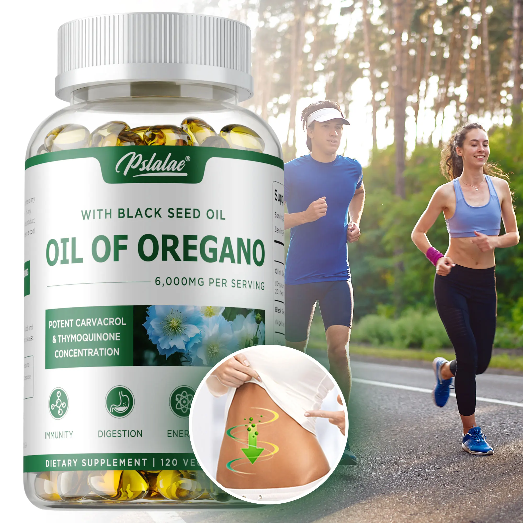 Oregano Oil Softgels - Antioxidant, Digestive Support, Balance Intestinal Flora, Supports Digestive & Immune Systems