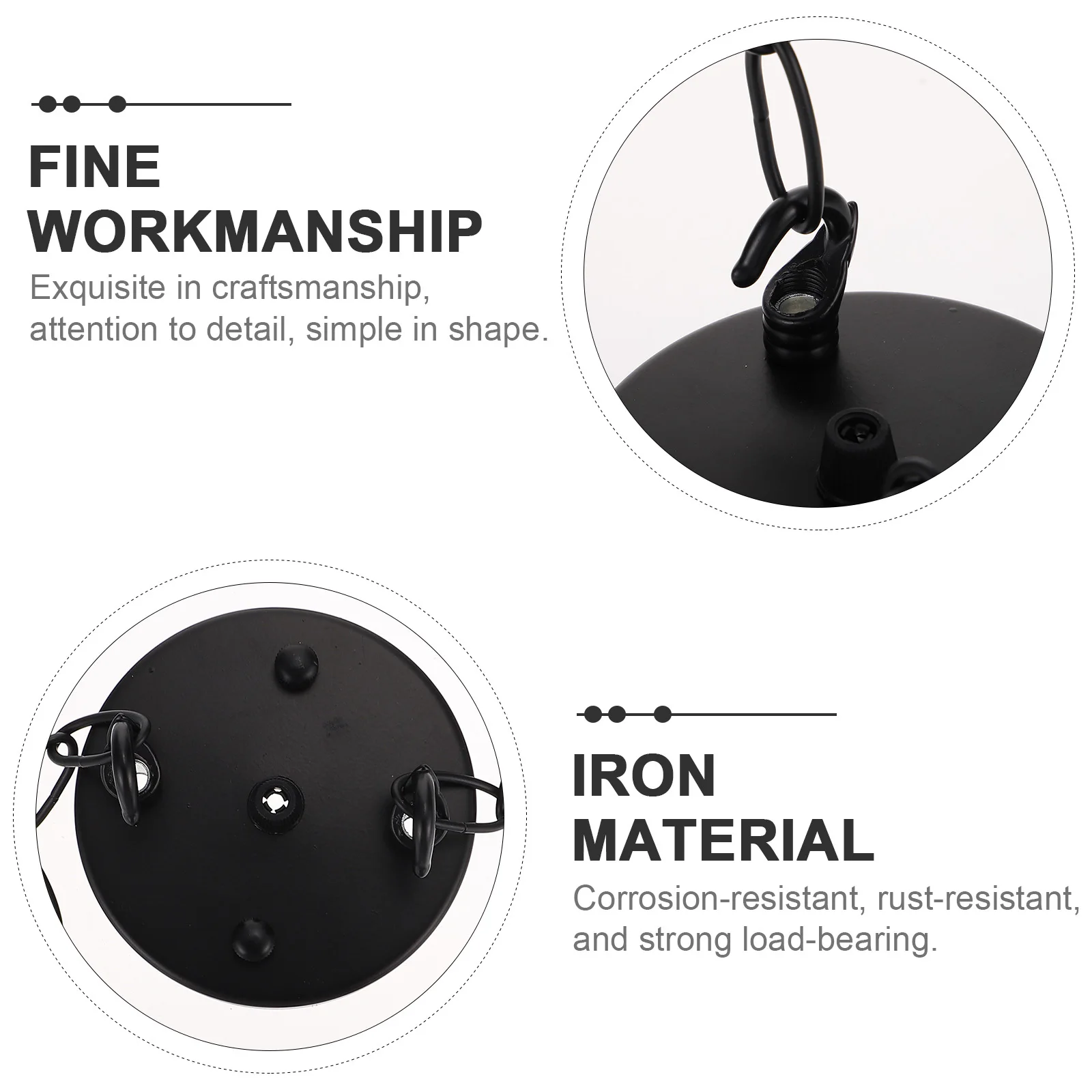 

1Set Vintage Iron Chandelier Canopy Kit Heavy Duty Ceiling Plate Chain for Pendant Light Fixture Durable Rust Resistant Ceiling