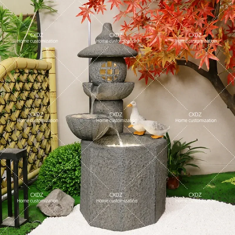 Japanese Style Courtyard Fish Pond Landscape Balcony Yard Garden Landscaping Villa Outdoor Running Water Fountain Ornament