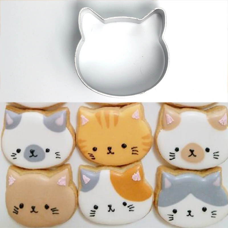 Aluminium Alloy Cat Shape Cookie Cutter Biscuit Mold Easter Biscuit Pastry Cookies Cutter DIY Cookie Fondant Cake Mold