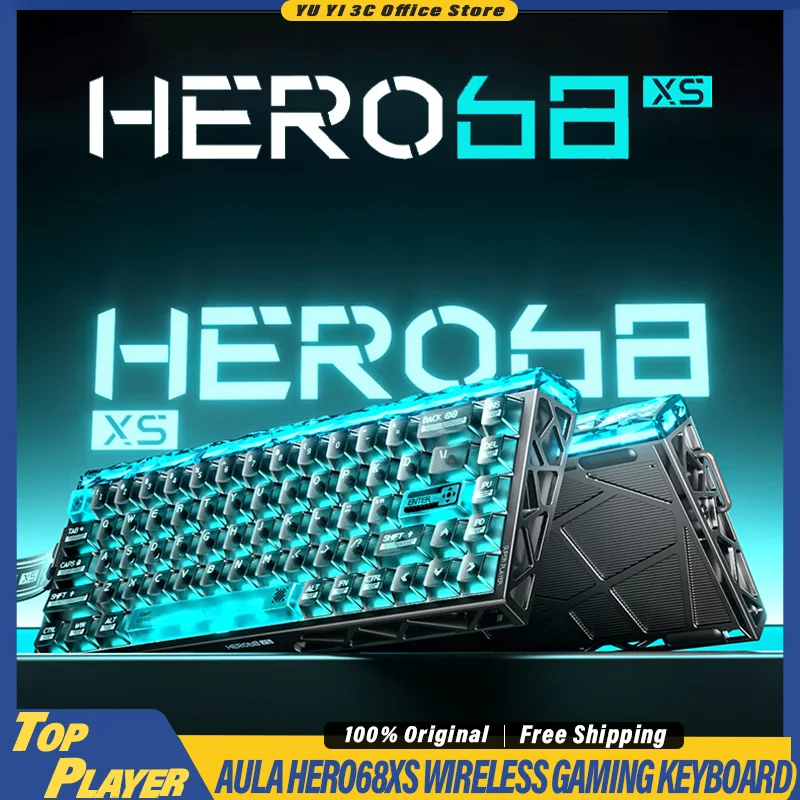 

Беспроводная игровая клавиатура AULA HERO 68XS с откликом 0.005мс, двойной частотой опроса 8 кГц, частотой сканирования 128k, RGB-подсветкой, поддержкой SOCD, MT, TGL, RKS