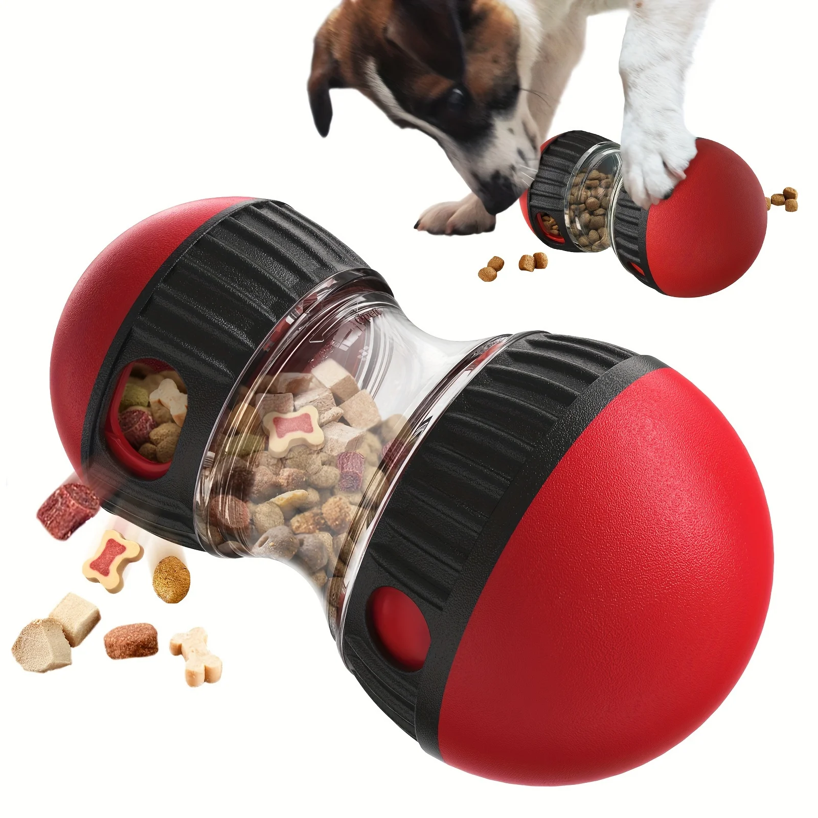 Interactive Slow Feeder Dog Toys Food Dispenser Increase Intelligence Elliptical Track Rolling Ball Sturdy Durable Pet Toys