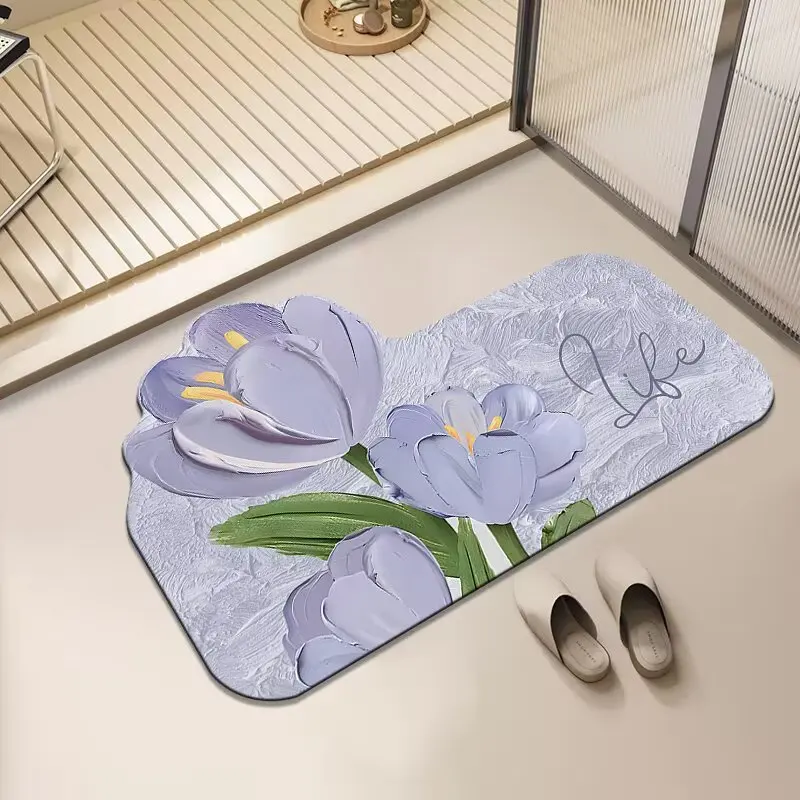 Toilet floor mat Bathroom floor mat Soft diatom mud absorbent mat Door non-slip mat Toilet household quick-drying mat