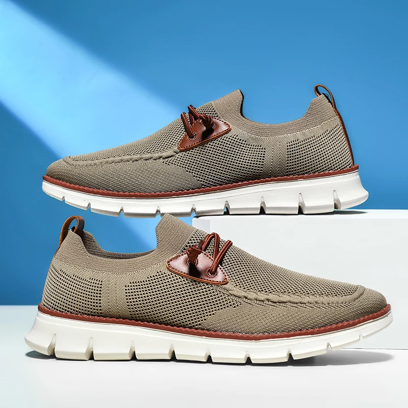 Mens Walking Shoes 2025 New Plus Size Trendy Mesh Breathe Anti Slip Casual Sneakers Simple Fashion Walking Shoes for Men