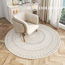 Morocco Round Carpet Lounge Chair Area Rug Soft Non-slip Light Color Living Room Decoration Carpets Washable Cloakroom Floor Mat