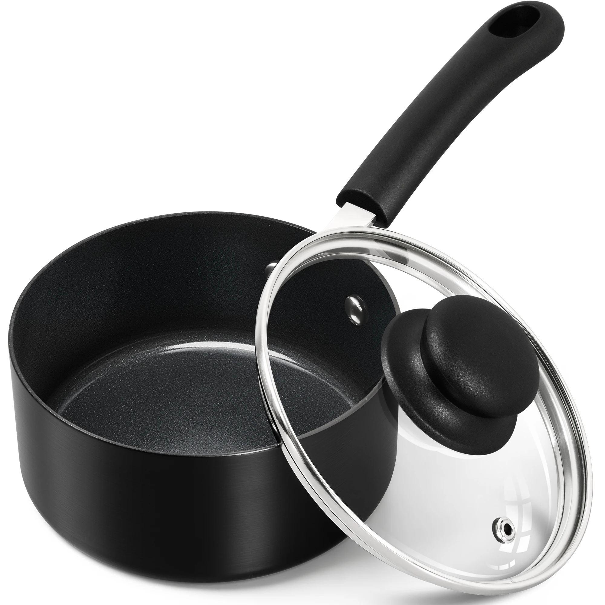 

MICHELANGELO 1 Quart Saucepan With Lid, Non-Toxic Ceramic Sauce Pan With Ergonomic Handle, Oven-Safe,White
