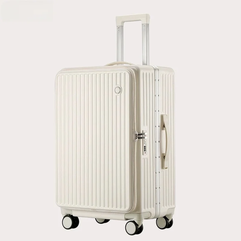カレッロ-クロコダイル-厚型拡張トラベルスーツケース-大容量-耐久性-レディースバッグ-ロック付き-多方向回転ホイール