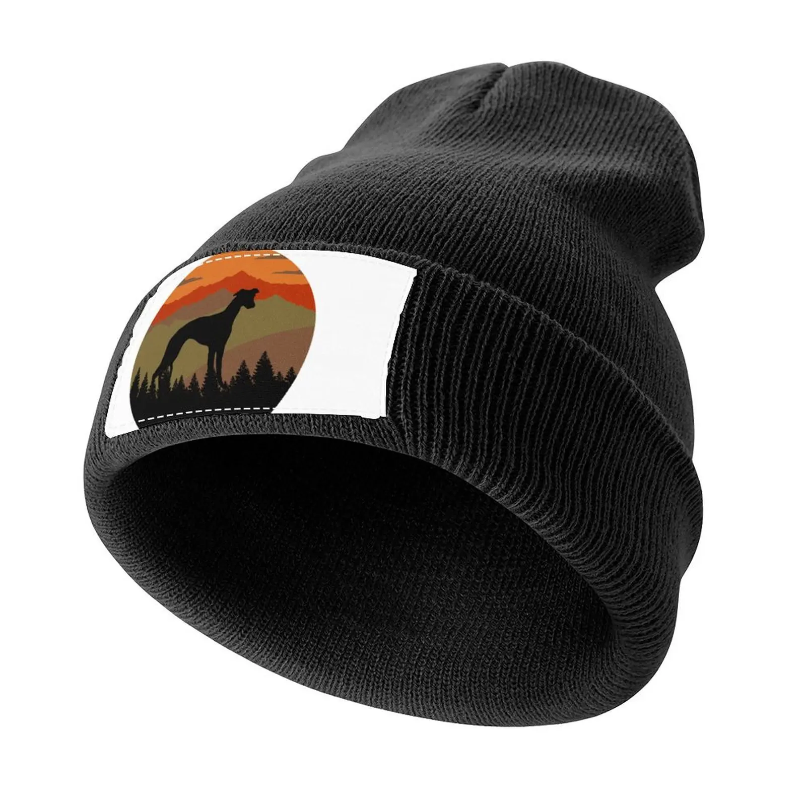 

Vintage Sky Mountains Country Wilderness Whippet Dog GiftCap Knitted Cap hiking hat Sun Hat For Children beach hat Man Women's