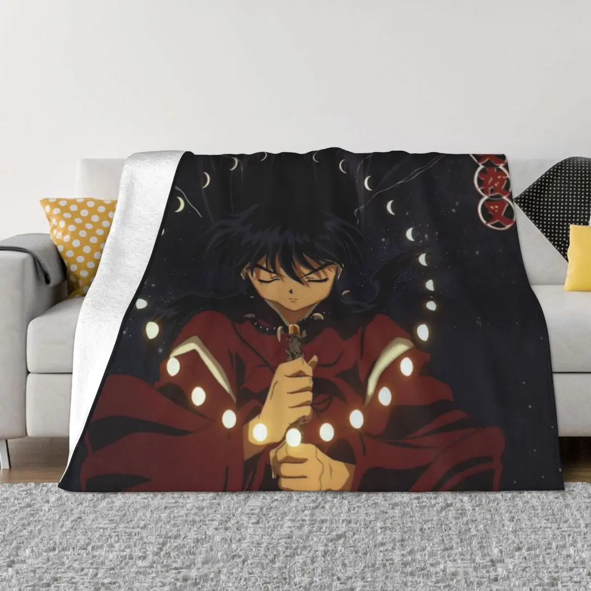 

Classical Inuyasha Cartoon Blanket Sofa Cover Fleece Print Japanese Multifunction Soft Throw Blankets for Home Travel Rug Piece