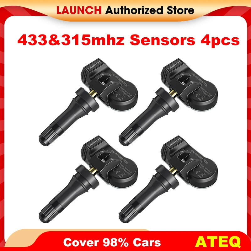 

LAUNCH RF-SENSOR TPMS Sensor Rubber Mental Sensor315MHz 433MHz Sensor 2in1 Sensor Tire Pressure Monitoring Sensor Programming