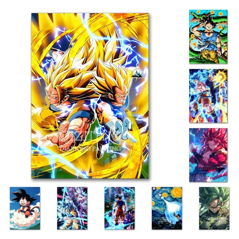 DIY Diamond Painting Kit Dragon Ball Goku Anime No Frame Wall Art Handmade Decor Gift