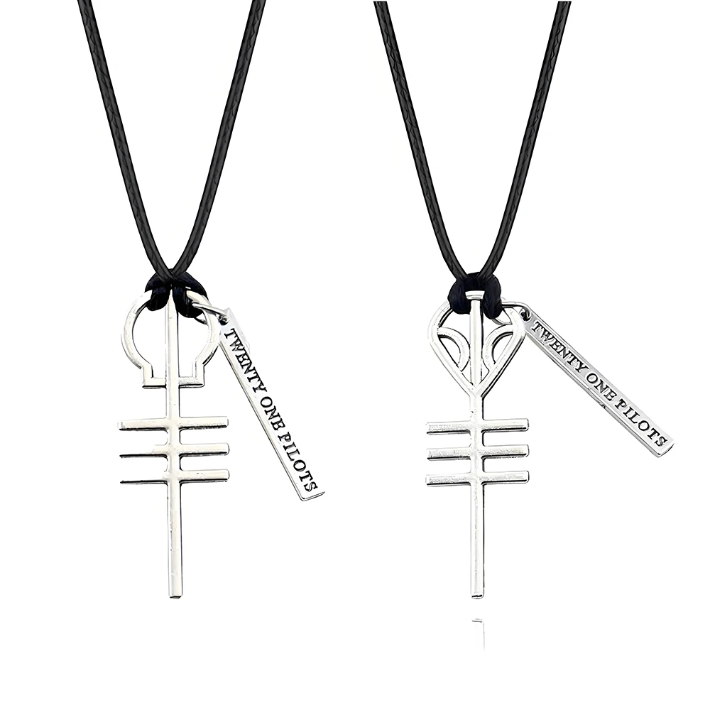 Twenty One Pilots Pendants Necklace BFF Friendship Skeleton Rope Neck Chain for Men Women Music Hip Hop Jewelry