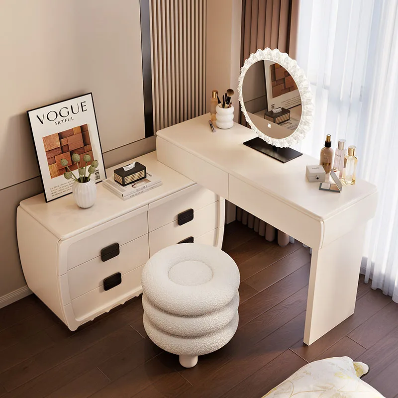 

White Bedside Vanity Table Modern Organizer Shelf Bedroom Storage Cute Beauty Dressing Table Luxury Vestidores Unique Furniture