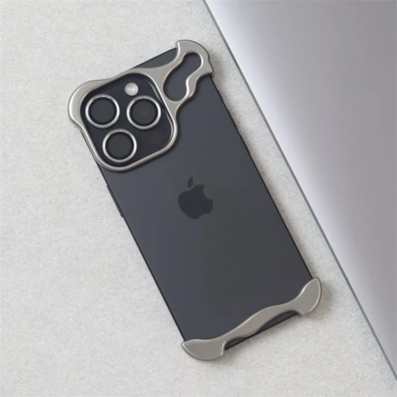 Nieregularne metalowe etui na telefon iPhone 17 16 15 14 13 12 Pro Max Plus 17Air 16E Bezramkowa, odporna na wstrząsy obudowa ze stopu aluminium — zdjęcie produktu 5