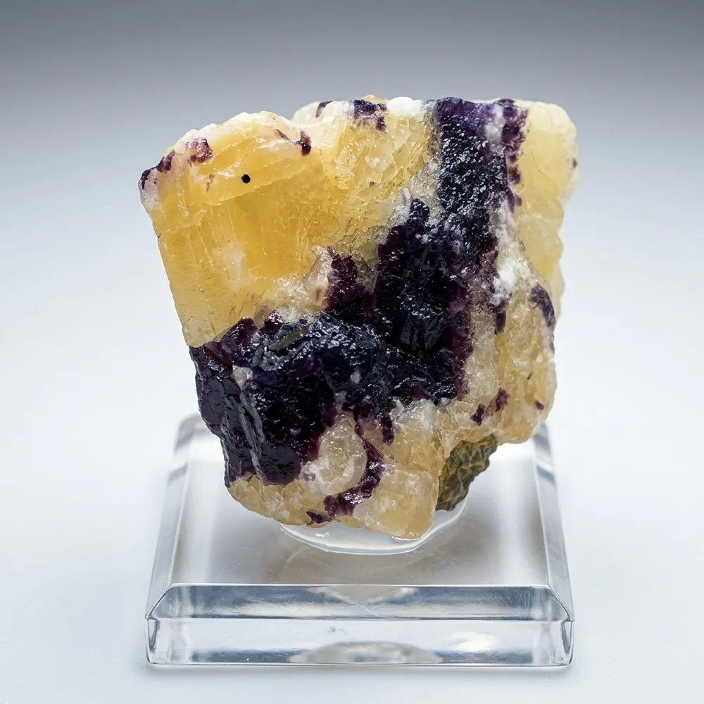 Natural Purple Yellow Calcite Druzy Crystal Cluster, Rare Coexisting Texture Healing Mineral for Meditation Calming