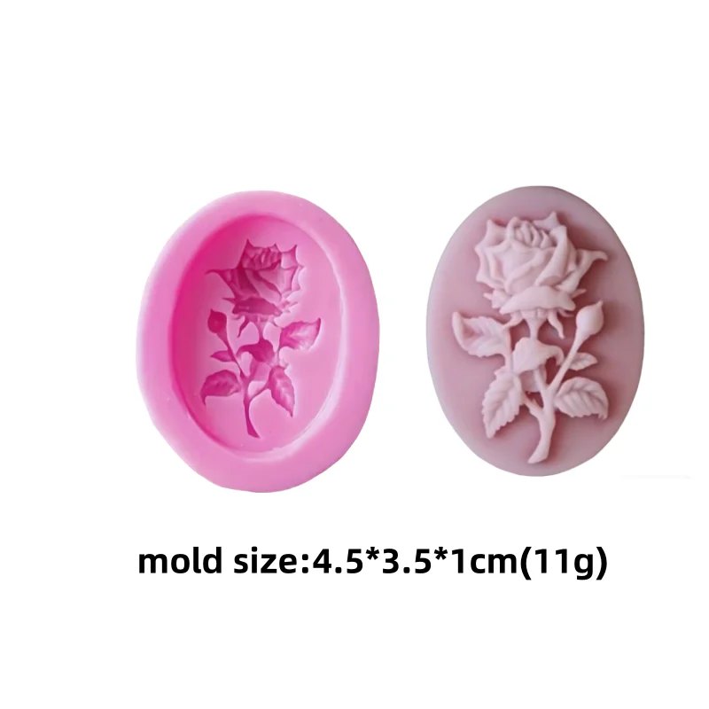 Mini Rose Flower Silicone Soap Mold DIY Aroma Candle Decorating Tools Chocolate Mould  for Valentine\'s Day Decoration Gift