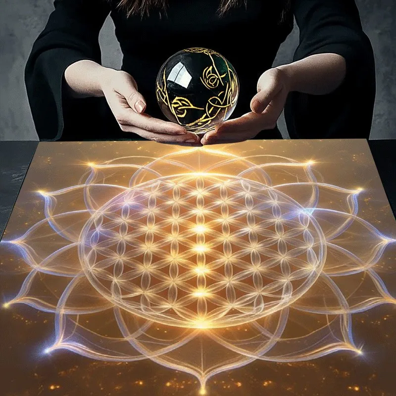 

Mystical Light Mandala Tarot Tablecloth Altar Cloth For Divination Oracle Card Games Party Supplies Witchy Home Decor