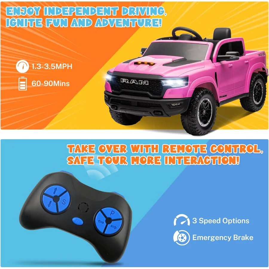 12V 充電式電動乗用玩具、幼児向けリモコン付き乗用車（1～3歳）、安全ベルト付き子供用電動車、ソフトスター