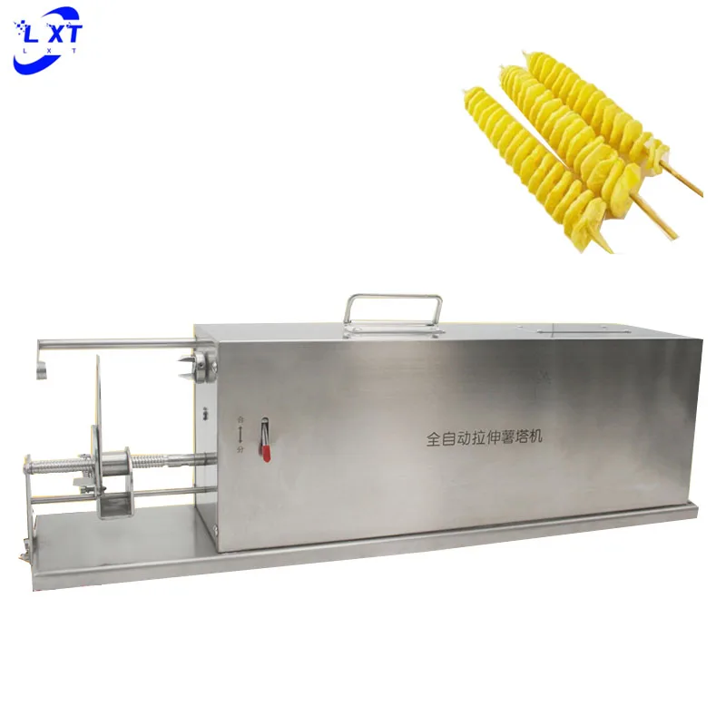 Spiral Chips Twisted Potato Slicer French Fry Cutter Potato Tower Making Machine Electric Automatic Stretching Potato Machine