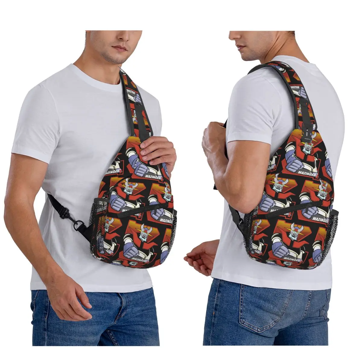 

Mazinger Z Goldorak Actarus Grendizer Mask Chest Bag Men Sling Crossbody Backpack Chest Bag Traveling Daypack Shoulder Bag