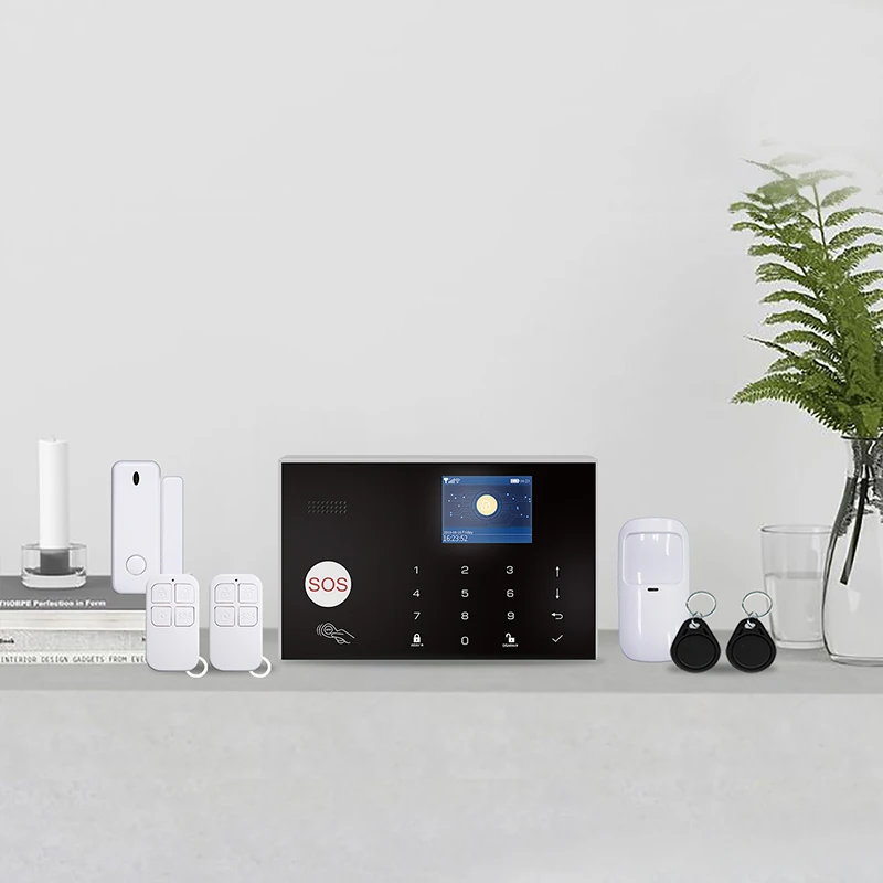 نظام إنذار أمان WIFI GSM لاسلكي ، جهاز تحكم عن بعد بتطبيق ، منزل ذكي ضد السرقة ، كاشف باب PIR ،