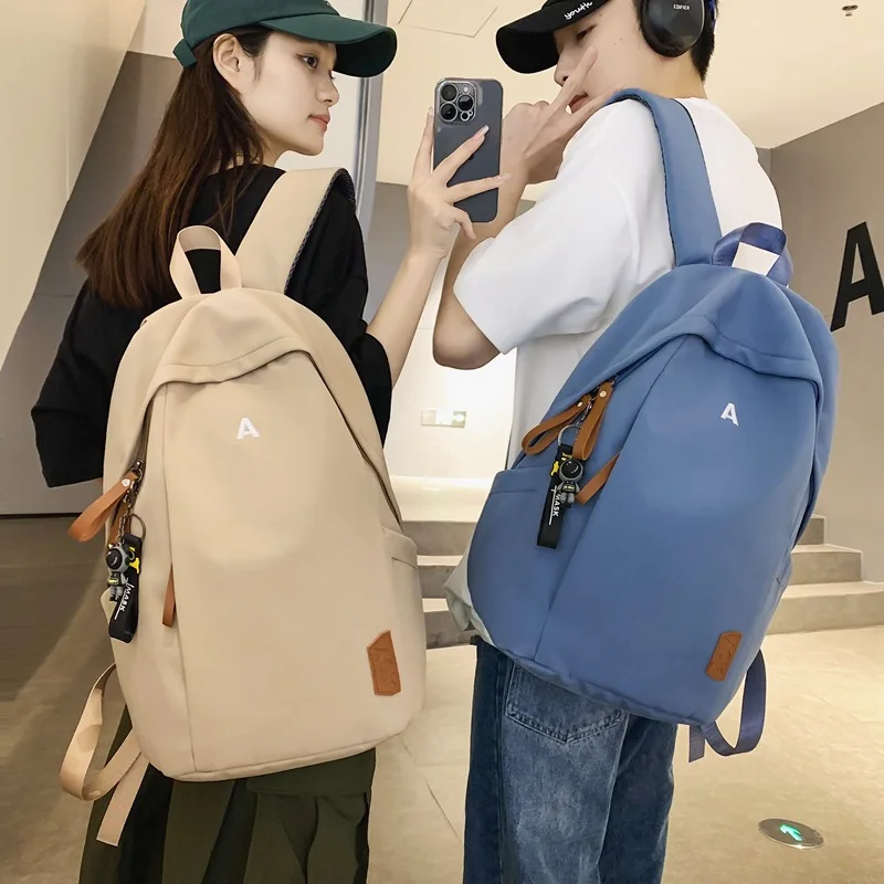 Men's Large Capacity Nylon Backpack Middle High School and College Students School Bag Japanese Casual Versatile Travel Backpack
