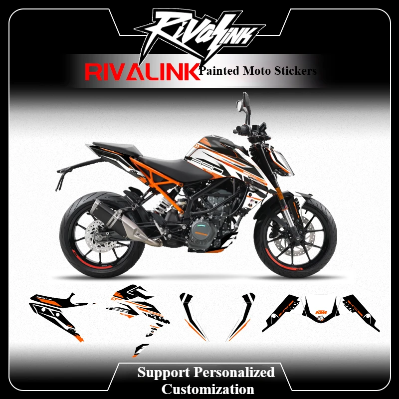 OTOM Motorcycle Stickers Kit 3M Customize Anti-scratch Backgrounds Decals for KTM DUKE390 200 125 Moto Full Graphics Decals