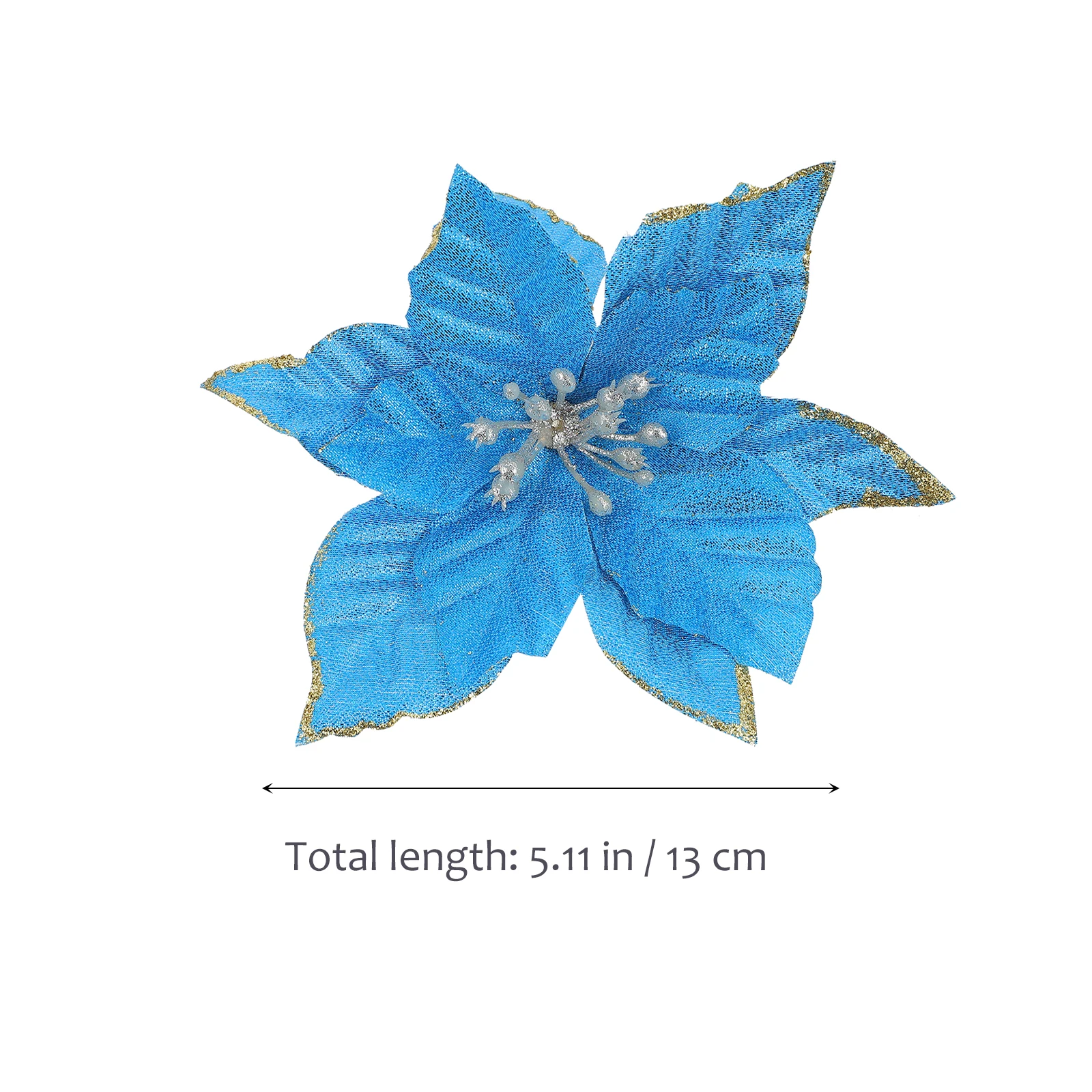 

24Pcs Christmas Glitter Flower Artificial Xmas Decorations Wreath Tree Pendant Table Setting Christmas Artificial Flowers