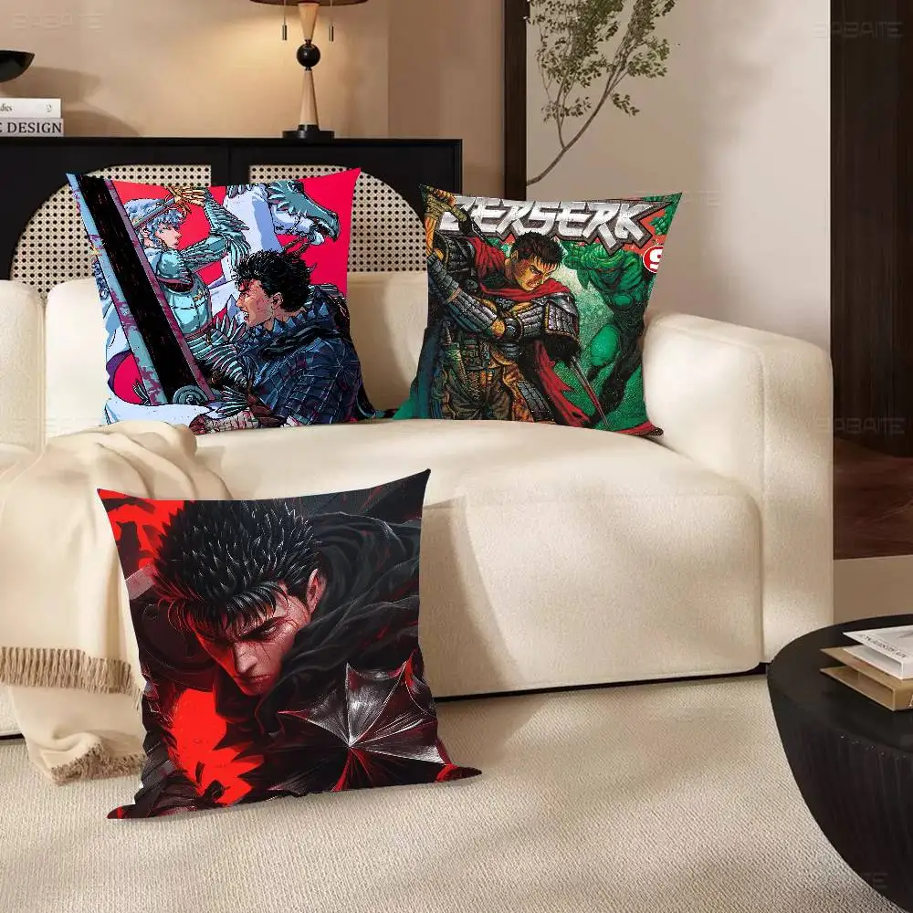 Berserk Guts Anime Pillow Case Fashion Square Pillowcase Bedroom Sofa Room Ins Decoration Leisure