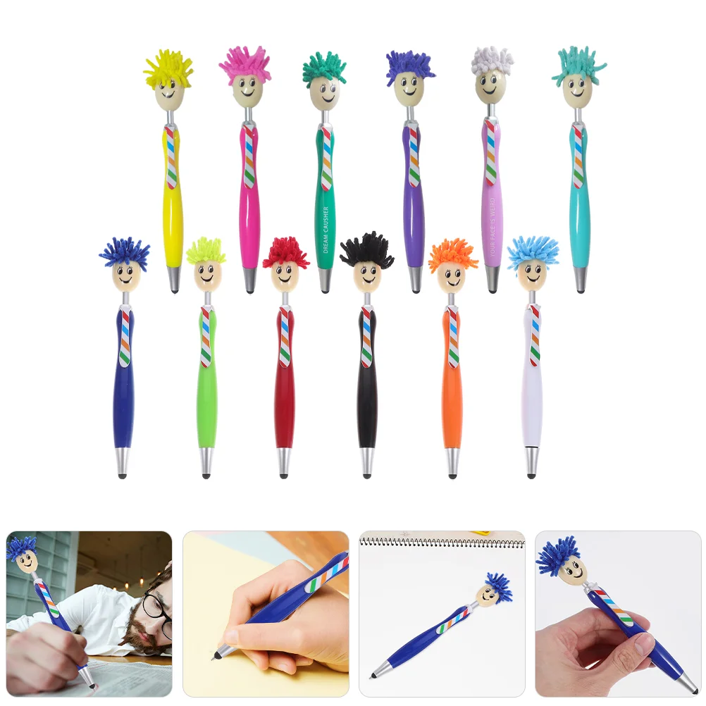 

Mophead Ballpoint Pens Funny Plush Hair Ink Pens Novelty Writing Decorative Signing Goodie Bag Fillers