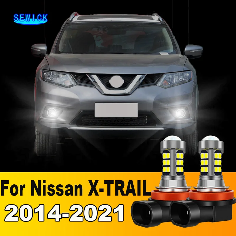 

2Pcs LED Lamp Car Front Fog Light Accessories For Nissan X-TRAIL 2014 2015 2016 2017 2018 2019 2020 2021