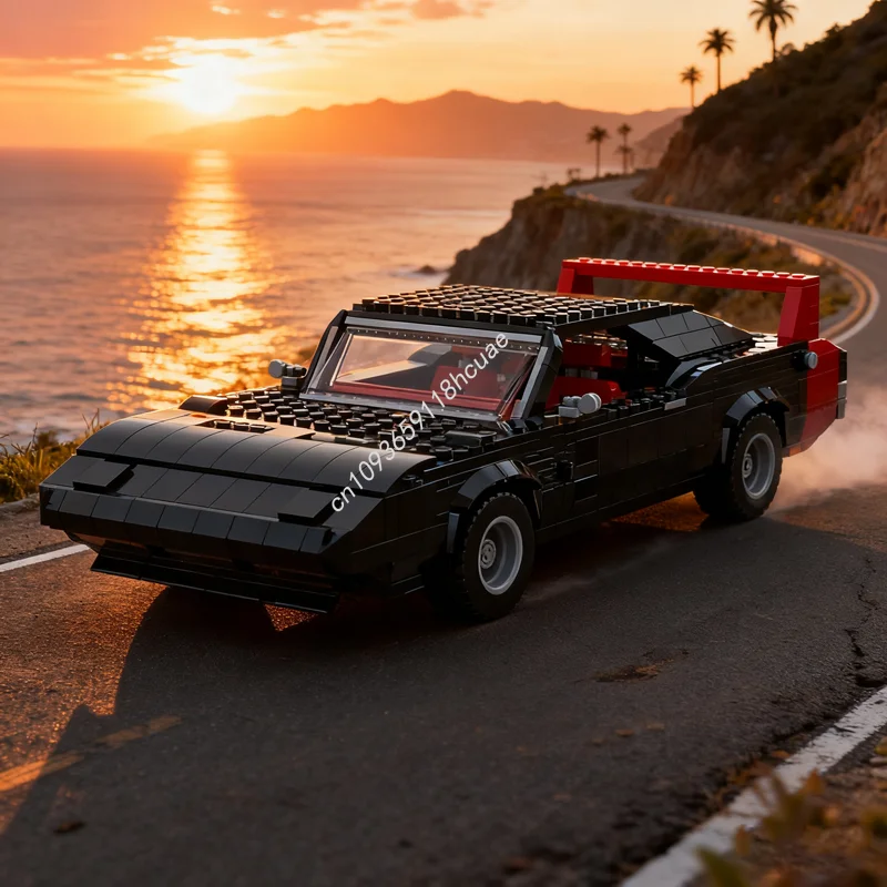 

1862 шт. MOC Dodge Charger Daytona, модель автомобиля, строительные блоки, сборка, сделай сам, креативные рождественские подарки, идея, образовательная игрушка на день рождения